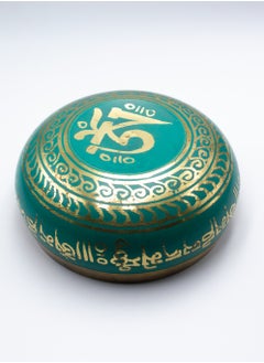 Alpine Crystals UAE Himalayan Singing Bowl Hand Painted Pattern in Green color with a traditional wooden striker Meditation Bowl Music Therapy Handcrafted in Nepal for Healing and Mindfulness  - Image 4