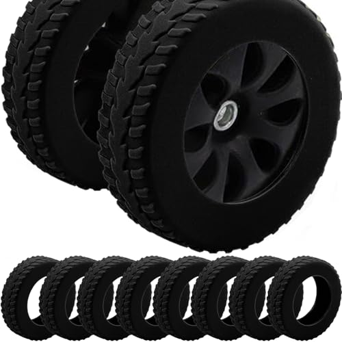 INUSO 2025 Upgraded Anti-Fall Luggage Wheel Covers, 8-Pack – Dustproof, Scratch-Resistant & Noise-Reducing Suitcase Wheel Protectors for Travel (Black-Wearable) - Image 1