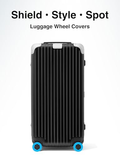 INUSO 2025 Upgraded Anti-Fall Luggage Wheel Covers, 8-Pack – Dustproof, Scratch-Resistant & Noise-Reducing Suitcase Wheel Protectors for Travel (Black-Wearable) - Image 4