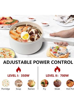 XiuWoo 2L Electric Hot Pot with Steamer and Temperature Control Non-Stick Electric Cooker Shabu Shabu, Electric Skillet,Frying Pan,Electric Saucepan,for Noodles, Egg, Steak, Sauté, Steam, Oatmeal and Soup  - Image 3