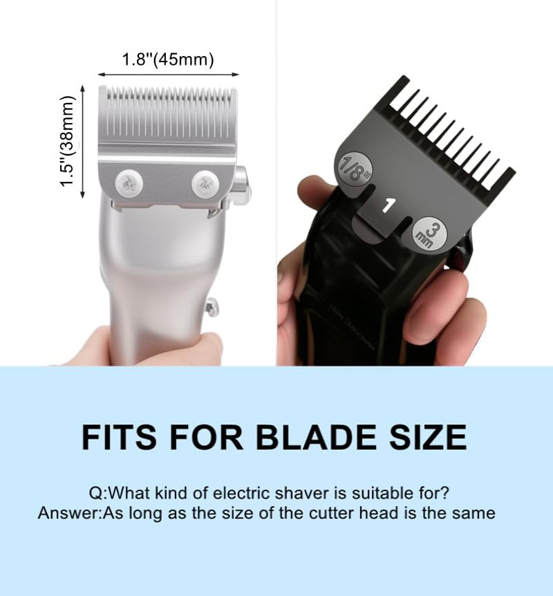 Pdtwq 3mm Clipper Guard Fits for Wahl Clipper Guards Set,2Pack Compatible with Wahl 1 Guard,Guide Comb Attachment #1-1/8''(3mm),3mm Trimmer Guards Fits for Wahl 3114-001 Clippers,Black. - Image 2