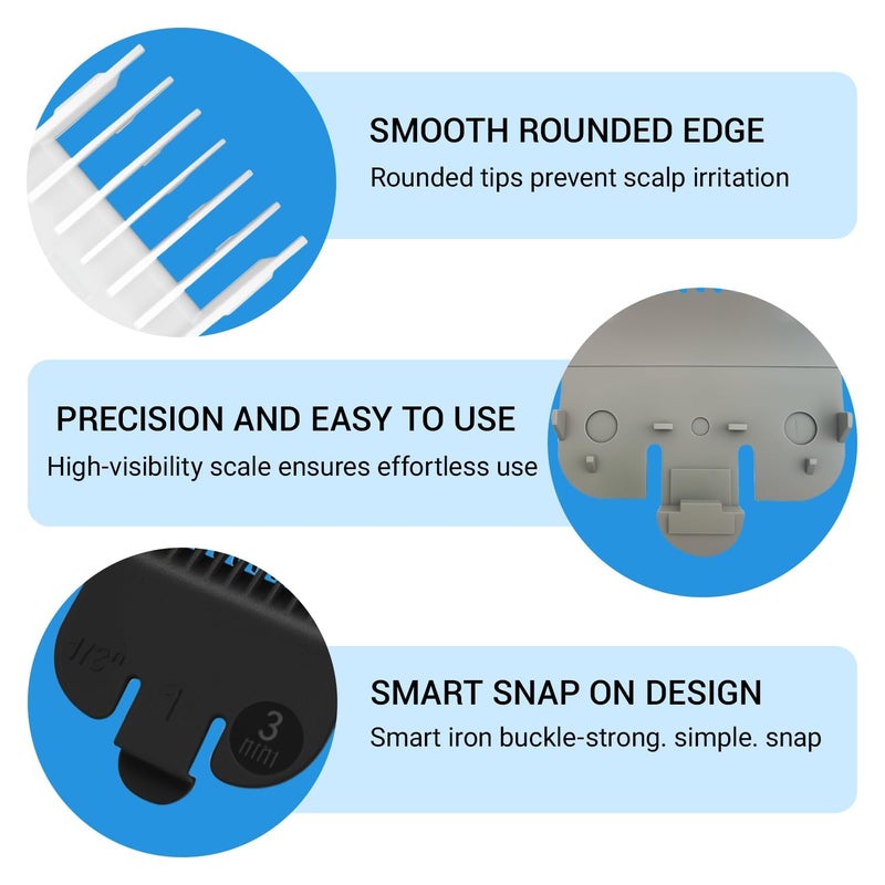 Pdtwq 3mm Clipper Guard Fits for Wahl Clipper Guards Set,2Pack Compatible with Wahl 1 Guard,Guide Comb Attachment #1-1/8''(3mm),3mm Trimmer Guards Fits for Wahl 3114-001 Clippers,Black. - Image 3