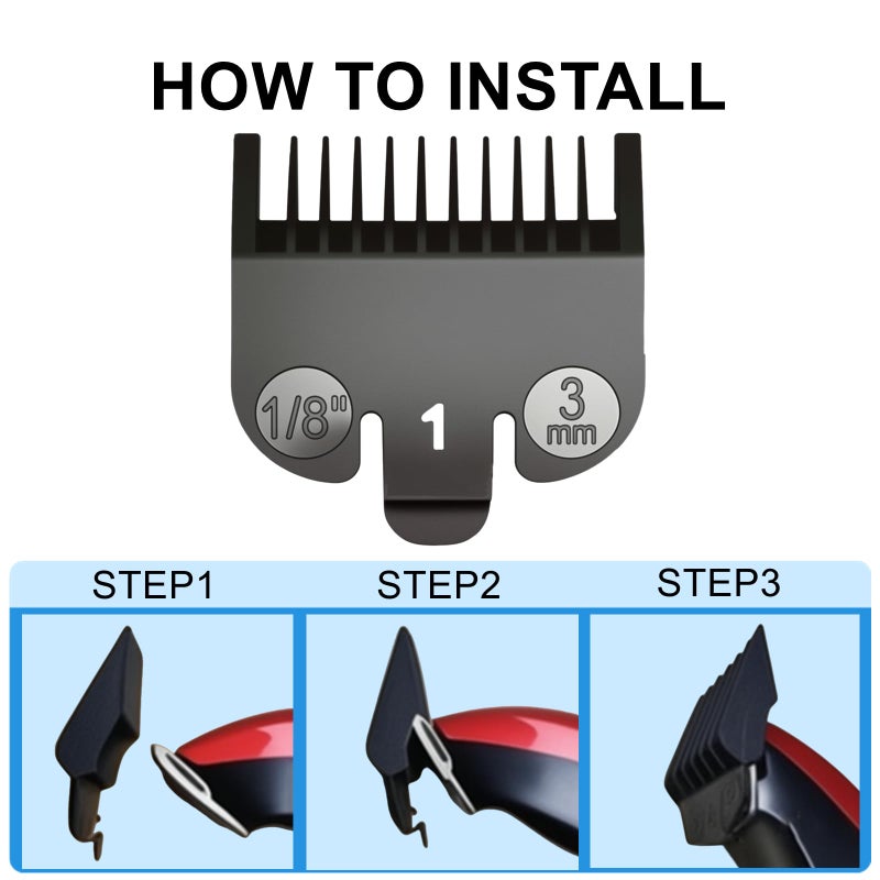 Pdtwq 3mm Clipper Guard Fits for Wahl Clipper Guards Set,2Pack Compatible with Wahl 1 Guard,Guide Comb Attachment #1-1/8''(3mm),3mm Trimmer Guards Fits for Wahl 3114-001 Clippers,Black. - Image 5