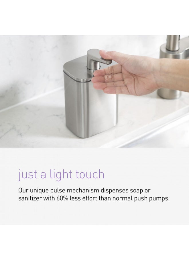 simplehuman Liquid Soap Dispenser, Brushed Stainless Steel, 16 oz. Pulse Pump