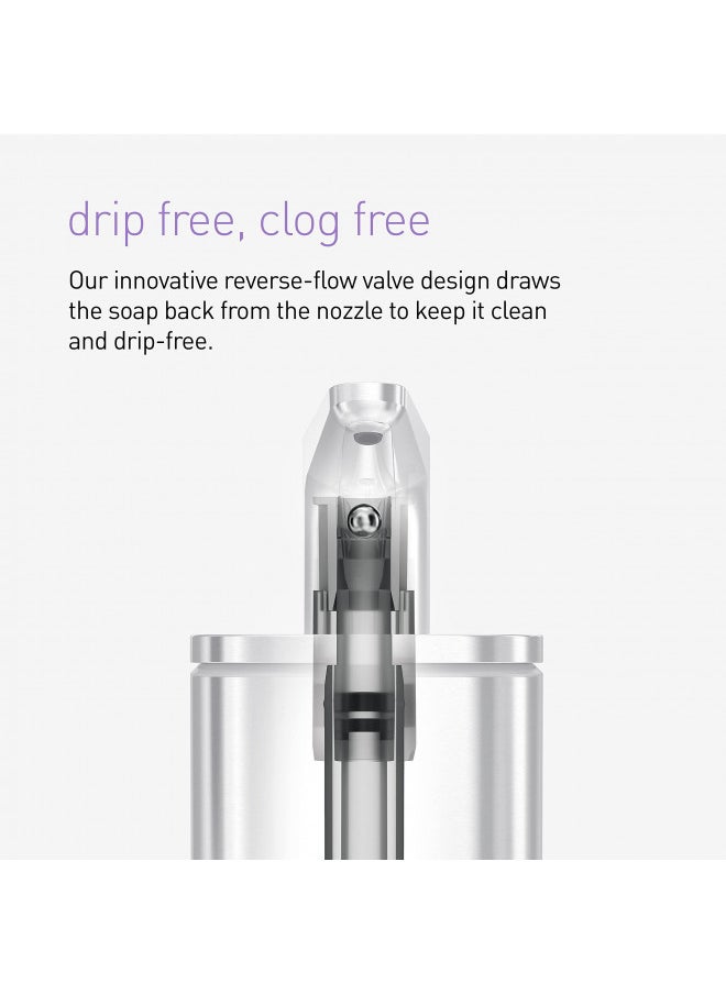 simplehuman Liquid Soap Dispenser, Brushed Stainless Steel, 16 oz. Pulse Pump