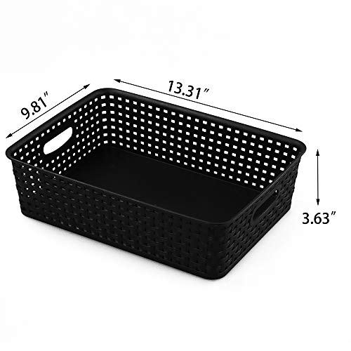 Qqbine Black Plastic Office A4 Basket Tray, Desk Tray Organizer, 5 Packs - Image 3