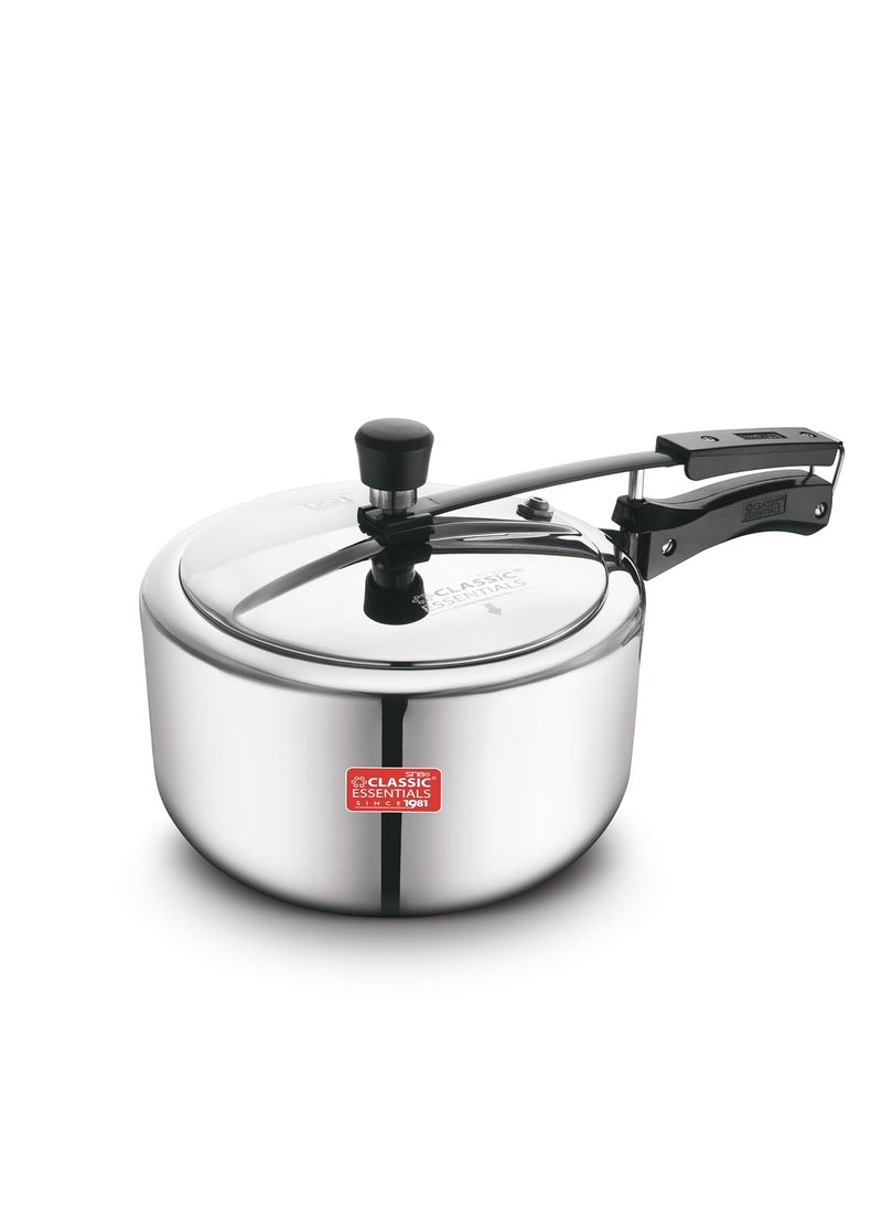 Classic Essentials Classic Essentials Triply Stainless Steel Pressure Cooker Inner Lid 3 L Triply Cooker with Gas Induction Base ISICertified 100 Pure Toxinfree Silver 5 years warranty  - Image 1