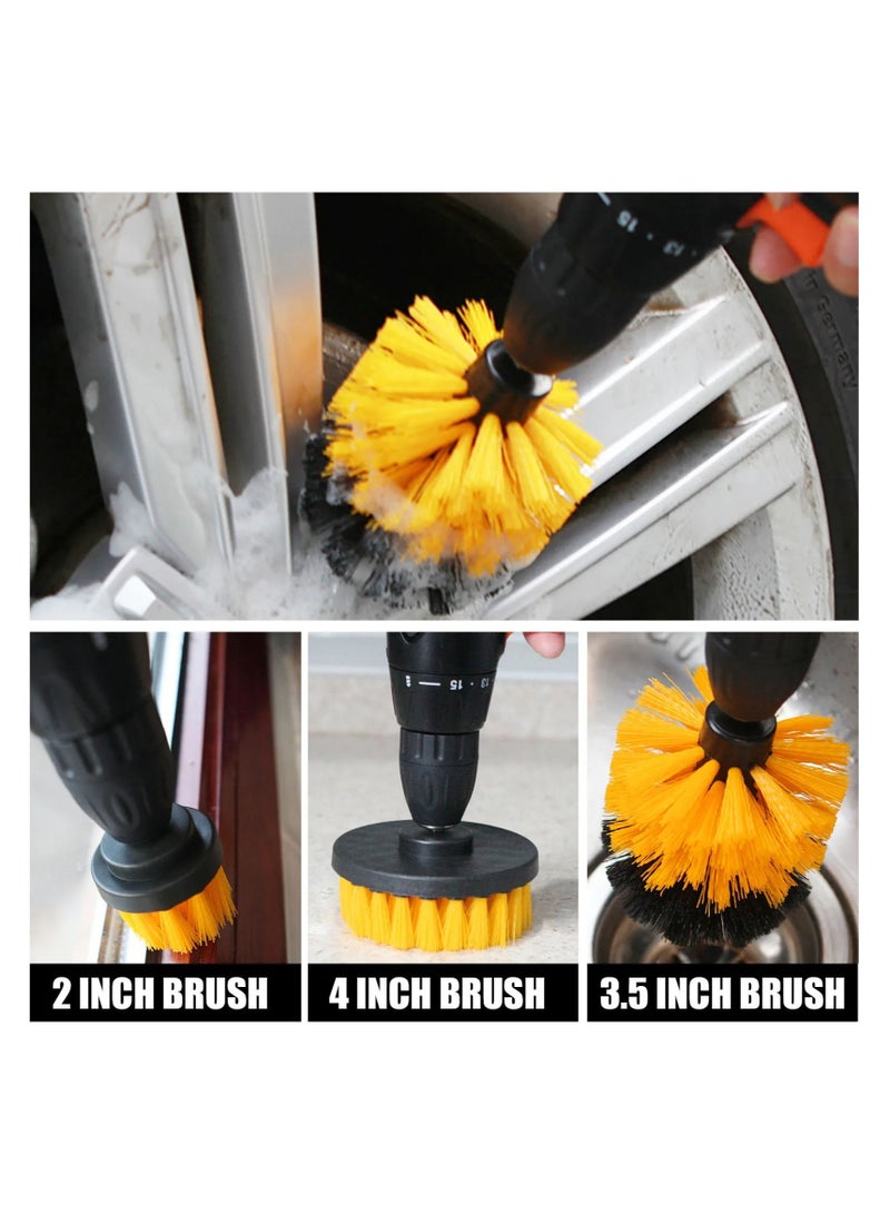 AROAQ 17-Piece Car Cleaning Brush Electric Drill Brush Head Set for Floor and Wall Descaling and Polishing - Image 2