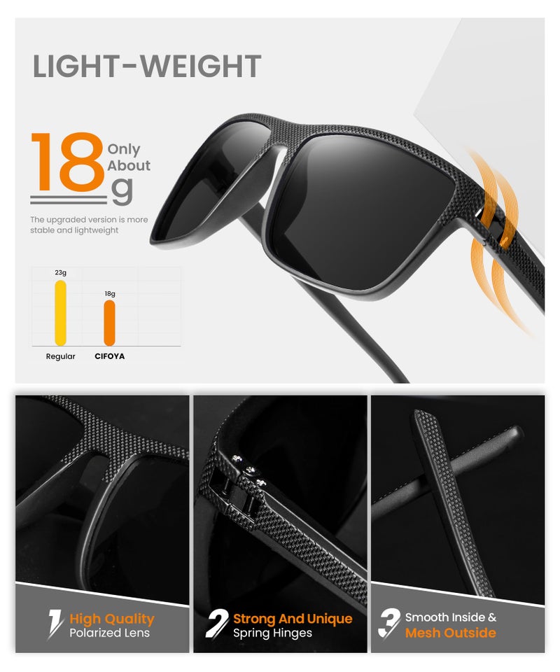 CIFOYA Mens Sunglasses Polarized Men Sunglasses: Classic Women Sun Glasses UV Protection for Driving Fishing Golf - Image 3