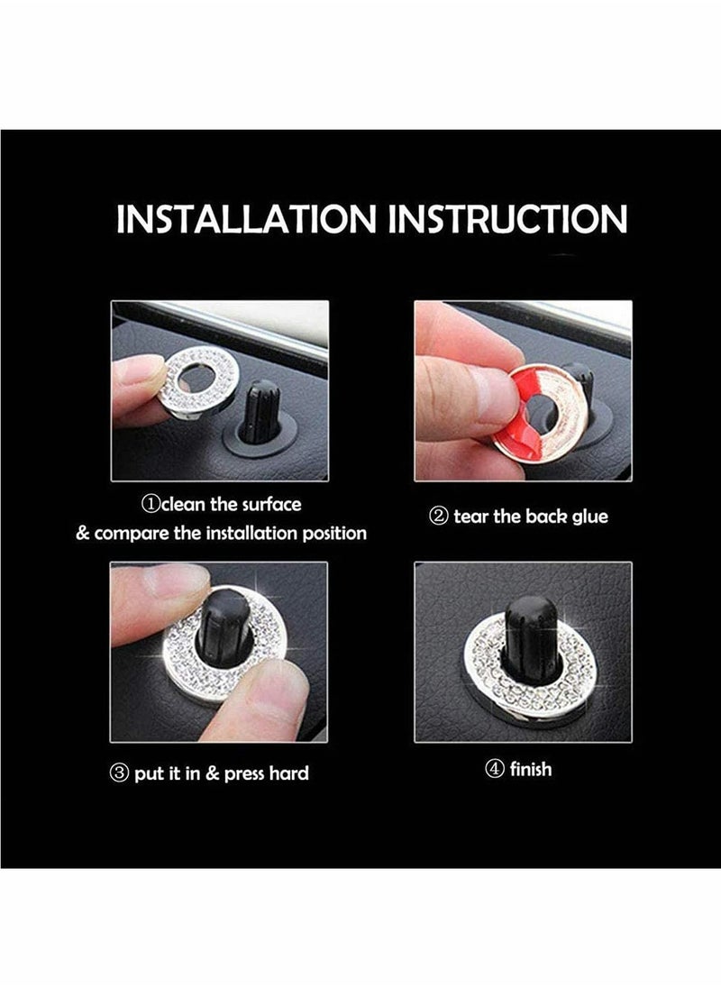 KASTWAVE - Car Inner Door Lock Pull Cover Compatible with Mercedes-Benz, Accessories Door Lock Pull Cover, Crystal Car Interior Rod Bolt Accessories Decals Stickers (4PCS) - Image 1