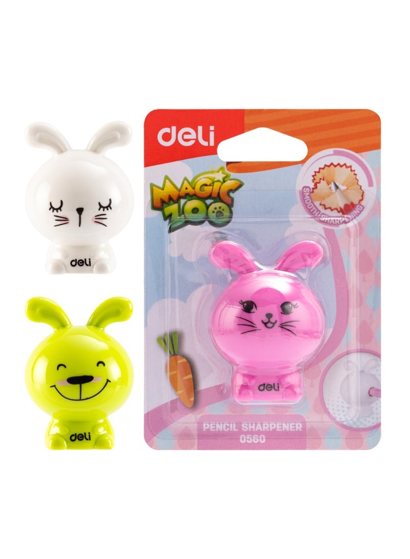 ديلي مبراة صغيرة على شكل أرنب من Deli E0560 - حافة فولاذية لطيفة - Image 1