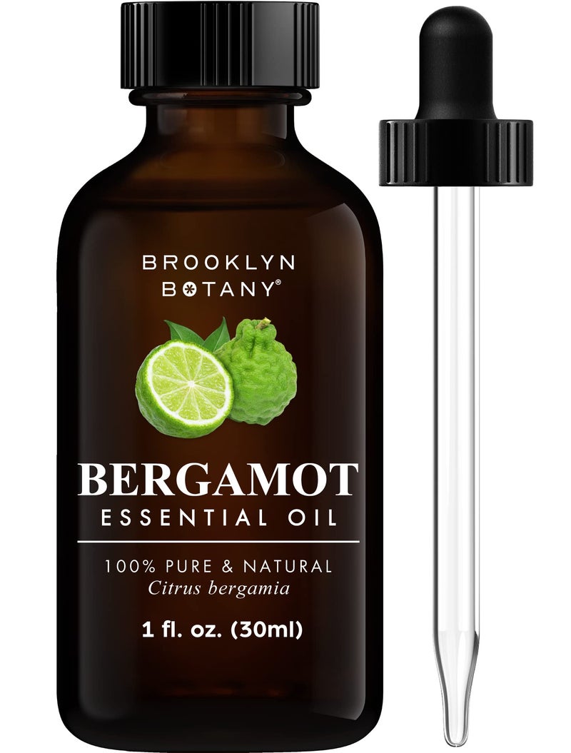 Brooklyn Botany Bergamot Essential Oil 100 Pure and Natural Premium Grade Oil with Dropper for Aromatherapy and Diffuser 1 Fl Oz