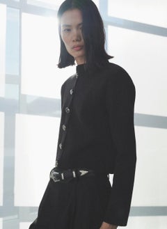 MANGO Jacket With Jewel-Button Strip Collar  - Image 3