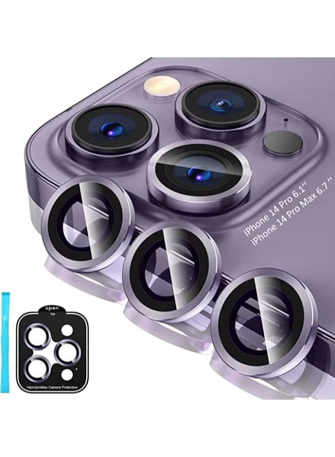 SHOPI Camera Lens Protector Compatible with Apple iPhone 14 Promax/Purple 