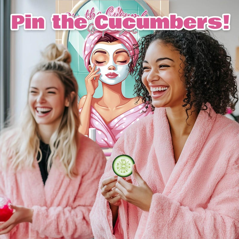 Vusnud Pin The Cucumber Spa Party Game, Spa Theme Birthday Party Decorations Supplies Activities for Women - Image 4