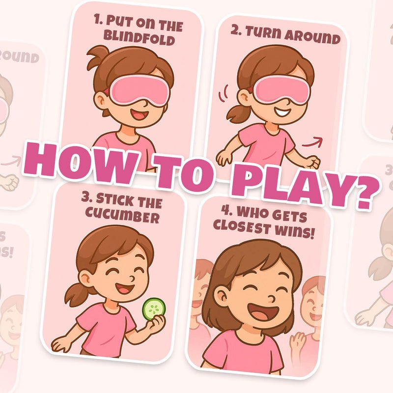 Vusnud Pin The Cucumber Spa Party Game, Spa Theme Birthday Party Decorations Supplies Activities for Women - Image 3