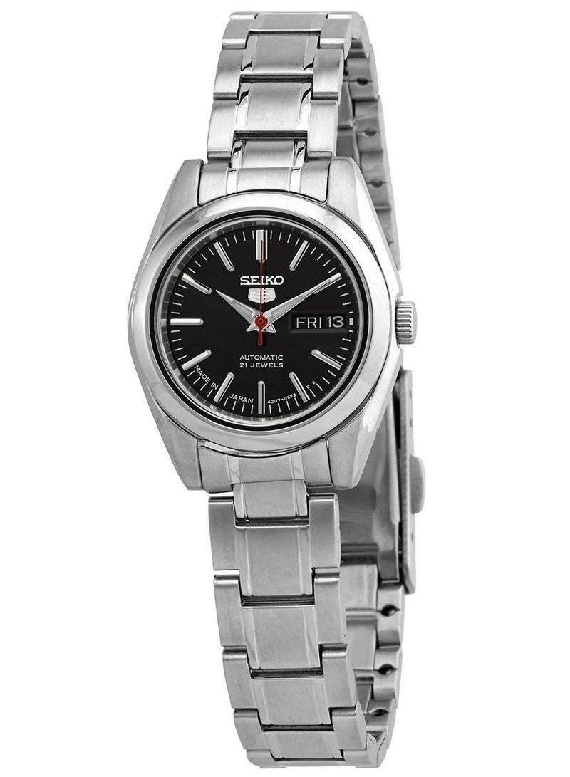 سيكو 5 Automatic Women’s Watch SYMK17J1, 25 mm Black Dial, Stainless Steel Case & Bracelet, 21 Jewels, 30 m WR - Image 1