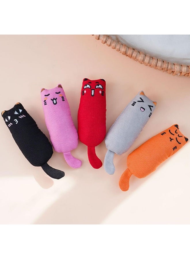 5 قطع من ألعاب القطط المقاومة للعض والمحشوة بالنعناع البري، لعبة مضغ على شكل فئران كرتونية محشوة بالنعناع البري لتسنين القطط - Image 3