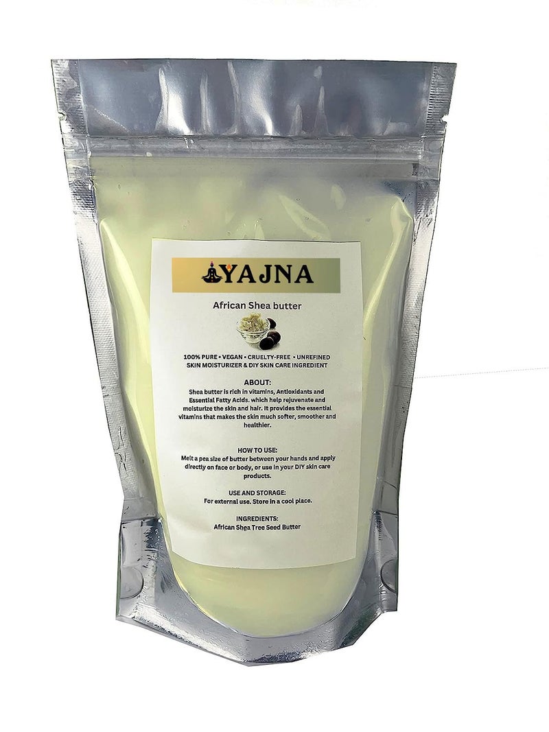 Yajna Organic Raw African Shea Butter 100% Pure,Natural & Unrefined| Skin Moisturizer For Face, Body & Hair| 1 LBS/450 GM Ivory/White Grade A | DIY Creams, Balms, Lotions, Soaps| Moisturizes Dry Skin - Image 1