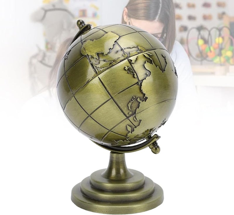 كرة العالم المعدنية الدوارة 360 درجة مع حامل لتزيين مكتب المدرسة أو الفصل الدراسي أو سطح المكتب - Image 5