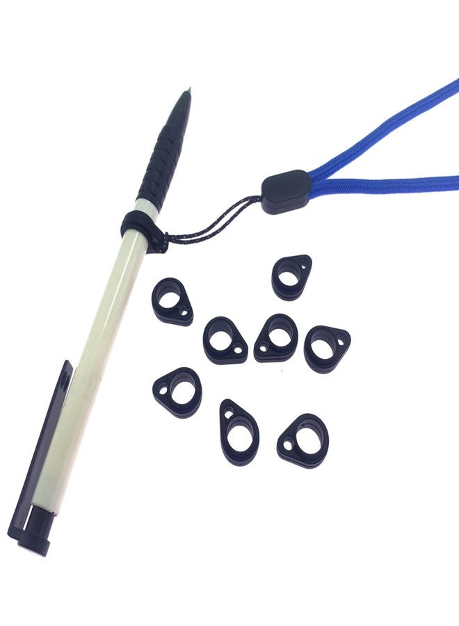 Maxmoral 100PCS Inside Diameter 8mm Black Replacement Silicone Rings Fountain Pen Anti Loss Prevention Lanyard Cover Kettle Hoop for Cell Phones and USB Flash Drives - Image 3