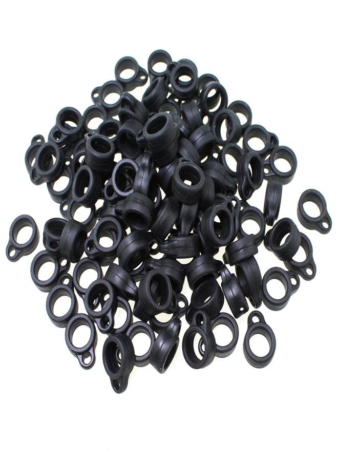 Maxmoral 100PCS Inside Diameter 8mm Black Replacement Silicone Rings Fountain Pen Anti Loss Prevention Lanyard Cover Kettle Hoop for Cell Phones and USB Flash Drives - Image 1