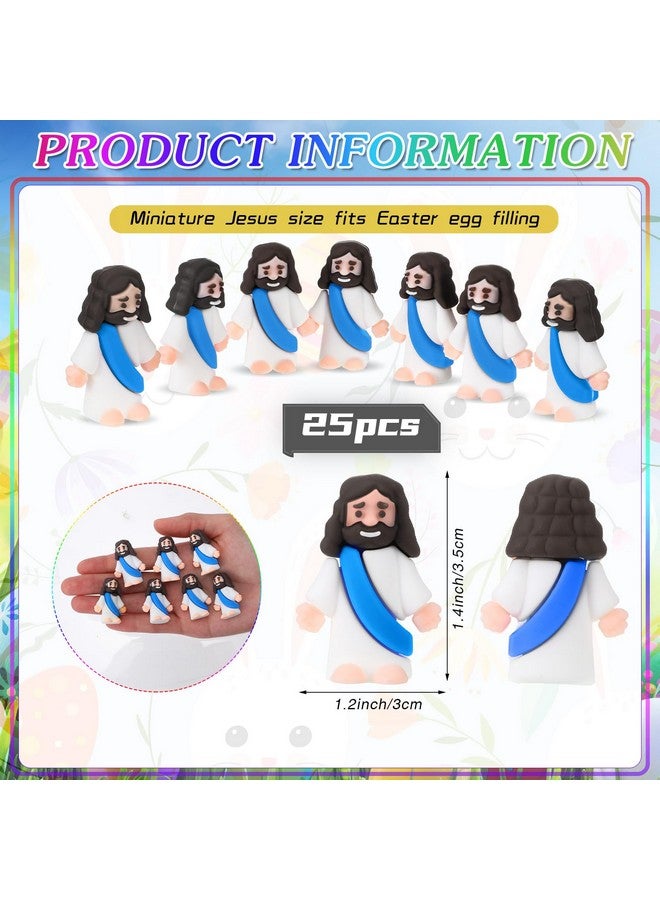 Bememo Bememo 25 Pcs Little Jesus Figures Original Design Mini Rubber Jesus Toys to Hide and Seek Religious Party Favors Sunday School Baptism Gifts(Blue) - Image 2