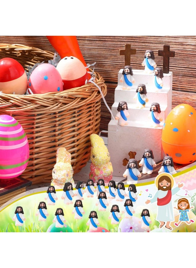 Bememo Bememo 25 Pcs Little Jesus Figures Original Design Mini Rubber Jesus Toys to Hide and Seek Religious Party Favors Sunday School Baptism Gifts(Blue) - Image 4