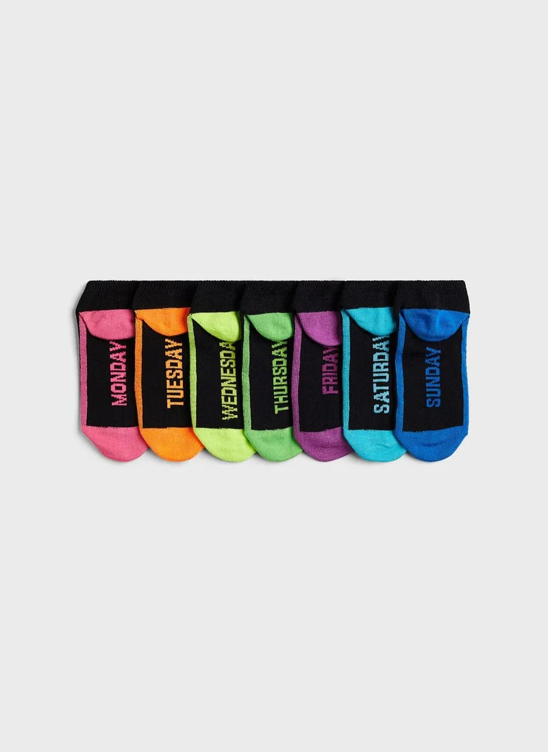 H&M Kids 7 Pack Printed Ankle Socks