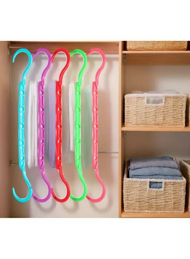 Black Heavy Duty 10 Pcs Space Saving Closet Hangers With 5 Hole Design For Garage Wardrobe Laundry Room Organization Sturdy Plastic Vertical Storage For Clothes And Trousers - Image 3