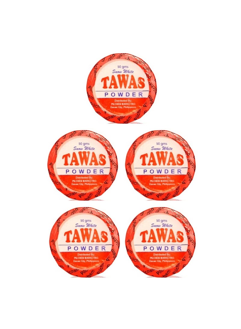 Snow White Tawas Deodorant Powder 50gm 5 Pieces