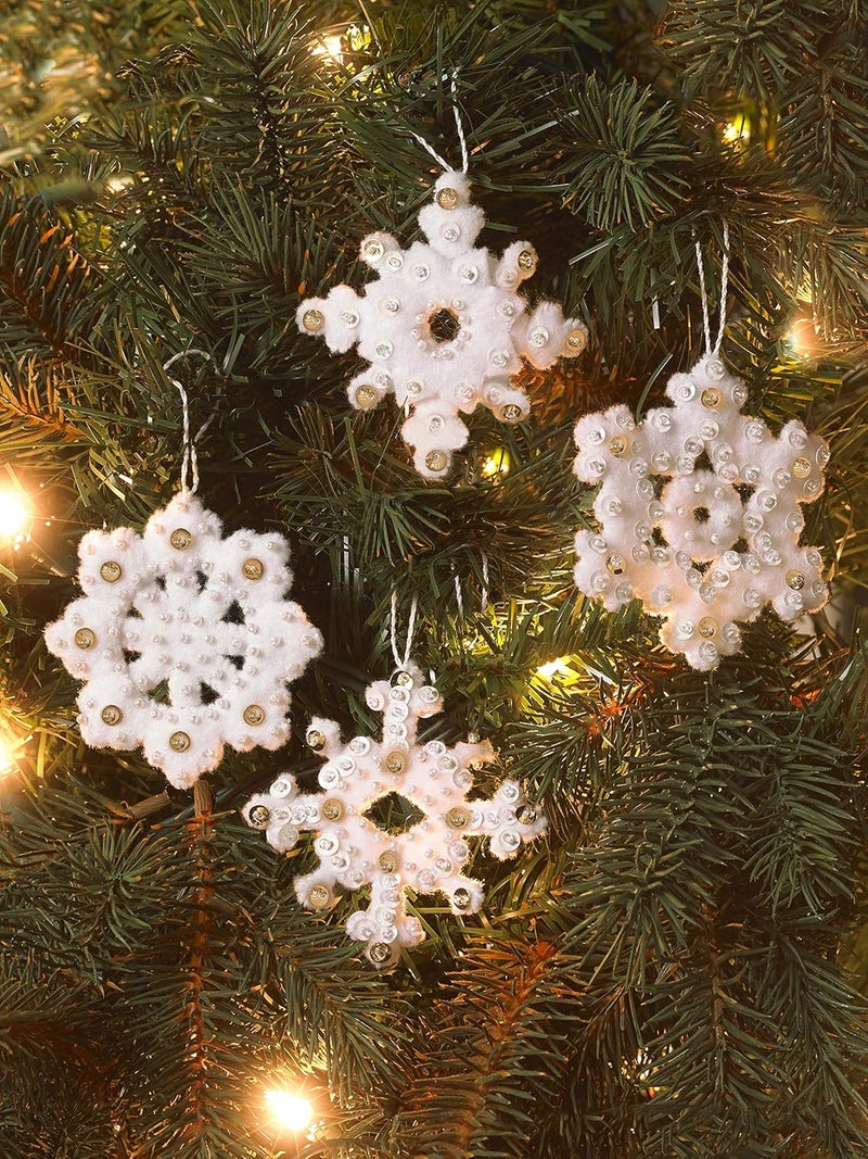 Bucilla Elegant Christmas Snowflakes Felt Applique Ornament Kit, 16 Piece - Image 4