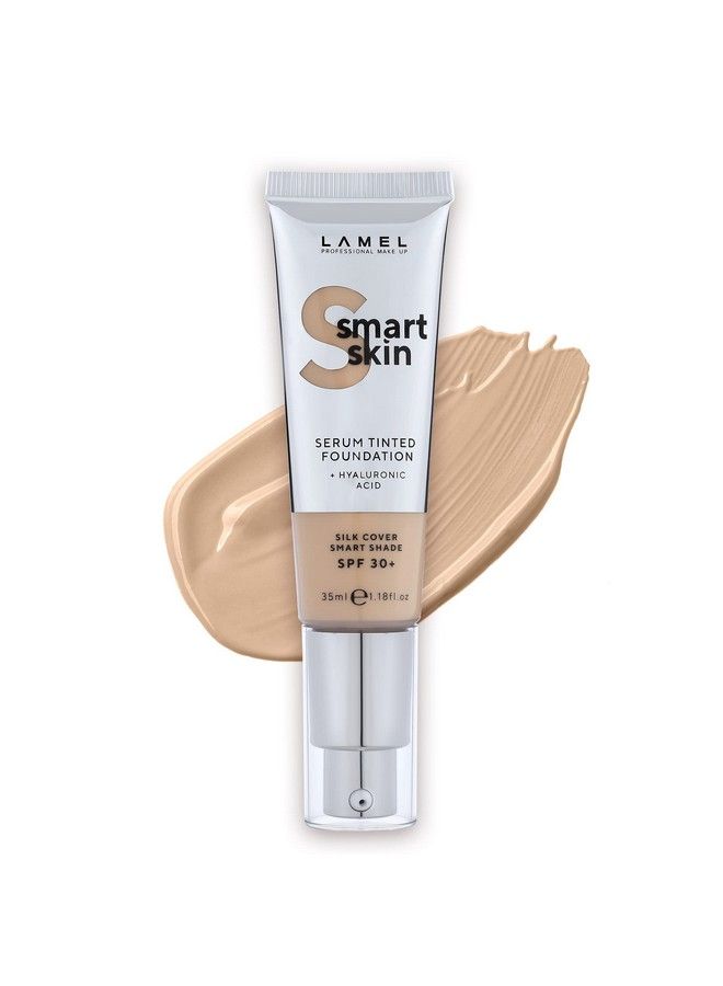 LAMEL كريم أساس ملون من Smartskin بعامل حماية من أشعة الشمس 30 مع حمض الهيالورونيك خالٍ من الزيوت ونباتي بتأثير خفيف الوزن 403118 أونصة سائلة - Image 1