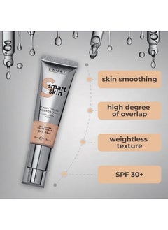 LAMEL Smartskin Serum Tinted Foundation SPF 30 With Hyaluronic Acid Oil Free & Vegan Weightless Effect 403118 floz  - Image 3