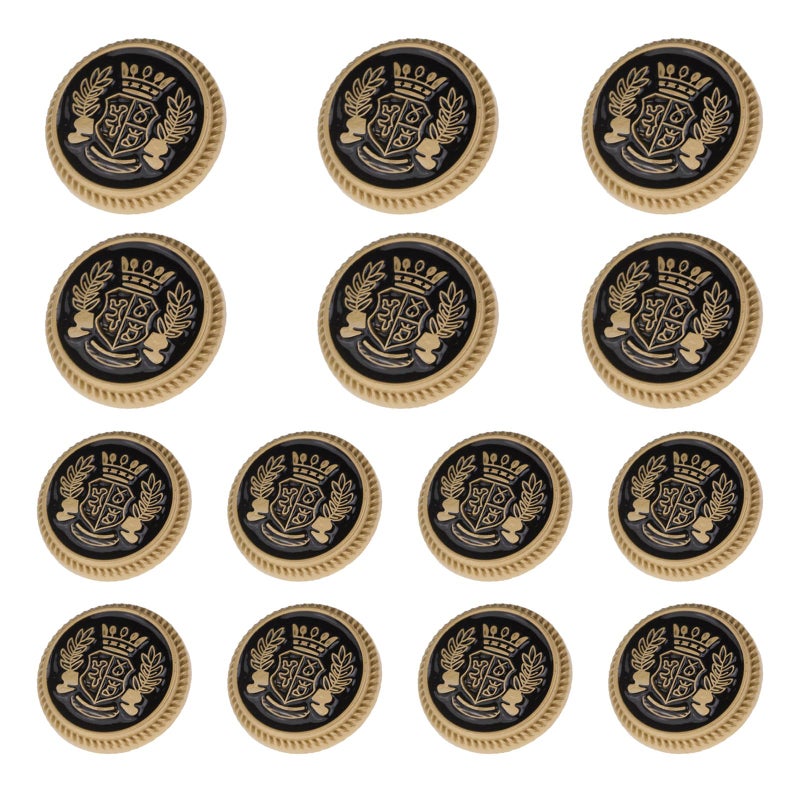 MASONEE 14Piece Gold Metal Blazer Button Set  23mm  18mm Buttons for Mens Blazers Suits Sport Coats Uniforms  Jackets