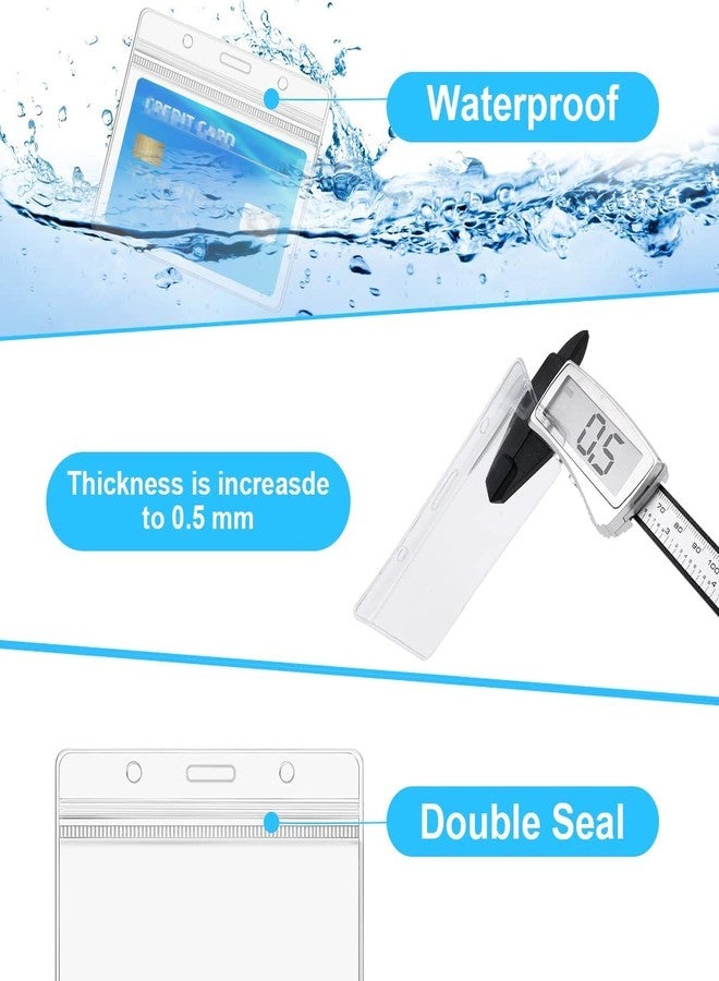 Shining Zon Transparent and Clear Plastic for PVC ID Card Badge Holder, Horizontal Style with Zip Lock Seal | Waterproof with Extra Thickness for Office, Schools and Colleges (Pack of 100) - Image 3