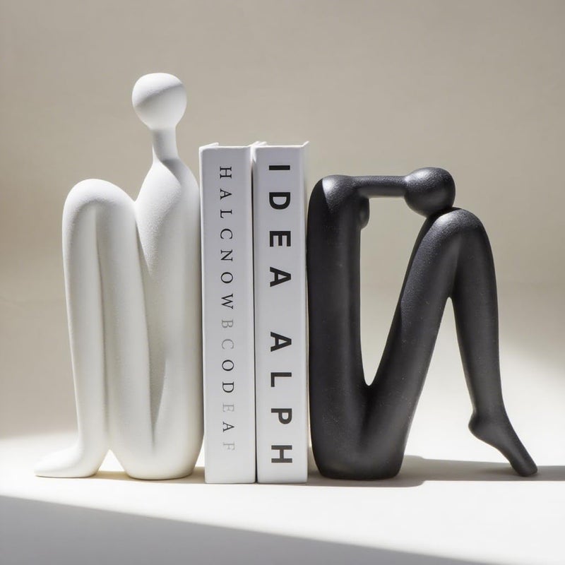 WANCHIY Book Ends Decorative for Shelves- Modern Bookends for Bookshelf Decor, Heavy Duty Book Holder and Book Stopper, Stylish Shelf Decorations and Bookends for Shelves - Image 1