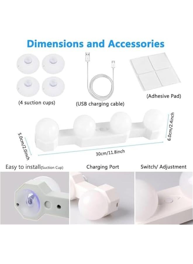 HOOKOR LED Modern Bathroom Vanity Light Fixtures，Portable Makeup Light,Cordless Led Vanity Mirror Lights with Adjustable Color & Brightness for Bathroom, Bedroom, Makeup Vanity - Image 2
