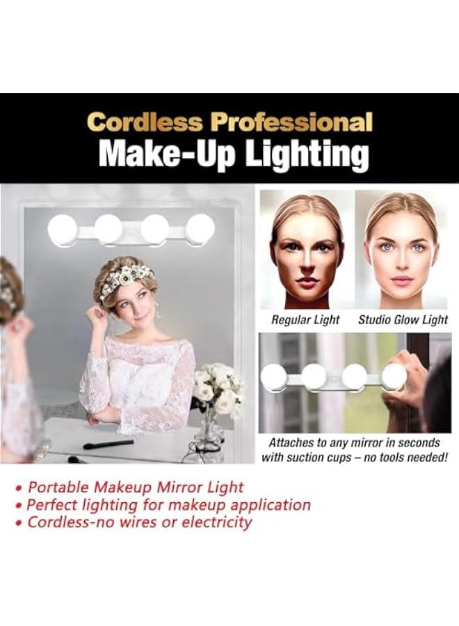 HOOKOR LED Modern Bathroom Vanity Light Fixtures，Portable Makeup Light,Cordless Led Vanity Mirror Lights with Adjustable Color & Brightness for Bathroom, Bedroom, Makeup Vanity - Image 4