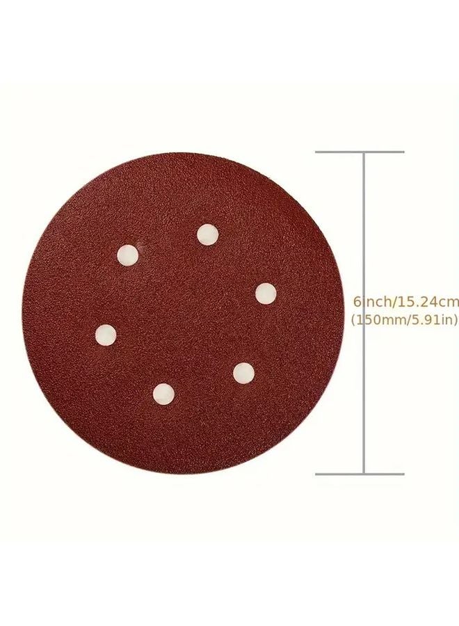 10pcs 120 Grit 150mm 6 Inch Sanding Discs For Random Orbital Sanders - Image 3