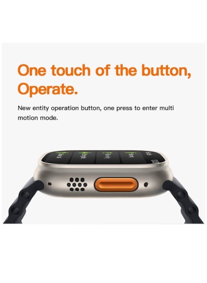 AROAQ T900 Ultra Max 2.1 Inch Smart Watch with Wireless Headphones – 2 in 1, IP67 Waterproof, Heart Rate, BP & SpO2 Monitor, Sleep & Activity Tracker, Bluetooth 5.0 for Android & iOS - Yellow - Image 3