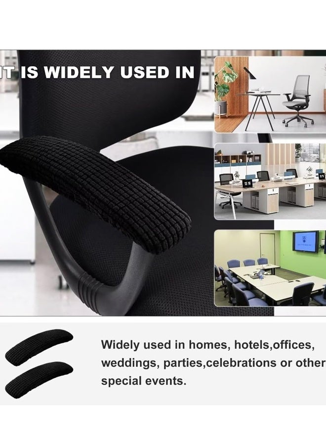 قطعتان من أغطية مسند الذراع القابلة للإزالة للمكتب، أغطية مسند ذراع مرنة للكرسي، أغطية حماية للذراع لكرسي المكتب - Image 4