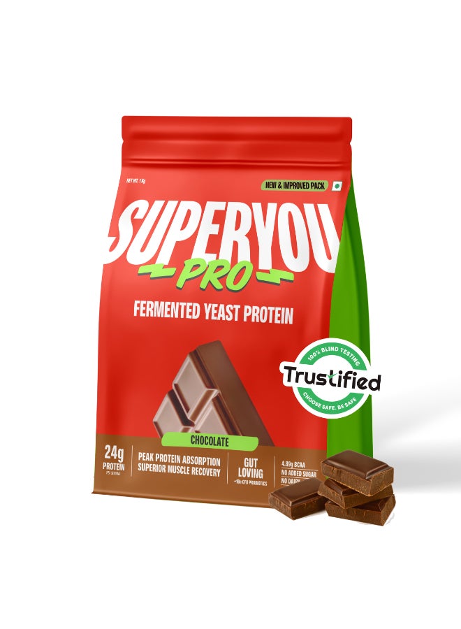 SuperYou PROs- Chocolate Flavour Fermented Yeast Protein Powder 1Kg - Image 1