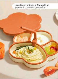 Jourvent Toddler tableware set, baby led weaning set includes suction bowl, baby spoon and fork with straw and lid, baby feeding supplies  - Image 3