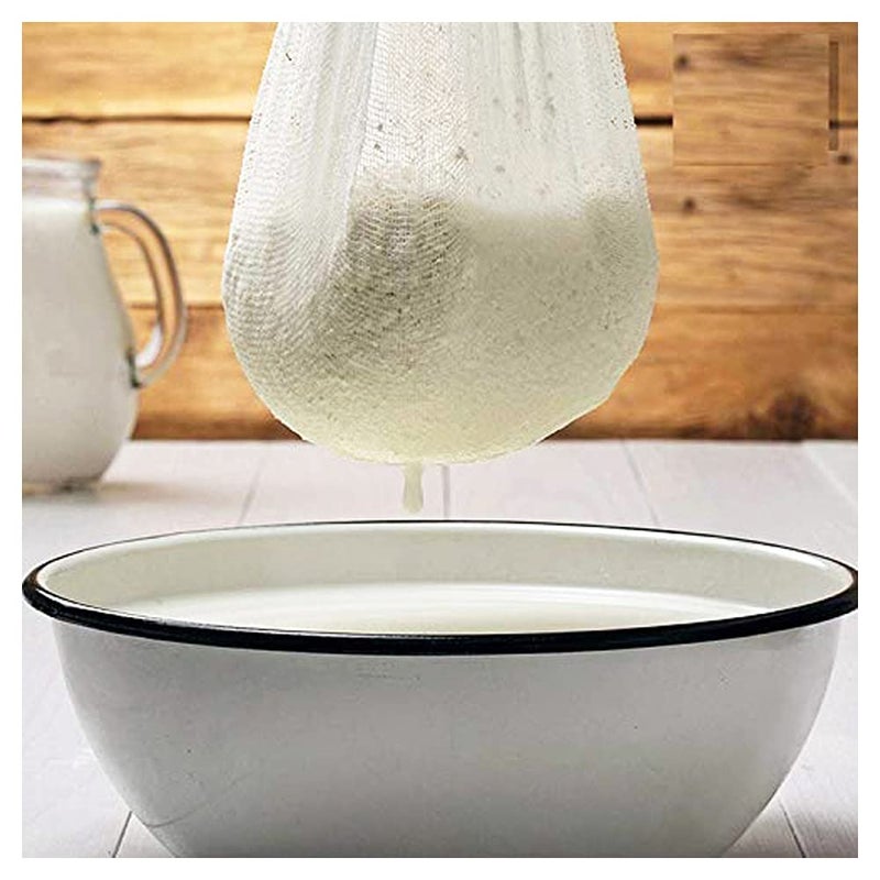 MASALA POTLI 100% Cotton Muslin Cloth for Hung Curd, Paneer & Nut Milk | Pack of 2 | Reusable Malmal Strainer Cloth 50x50cm | Roti Cover, Yoghurt, Cheese Making | Food-Grade, Hemmed Edges - Image 2