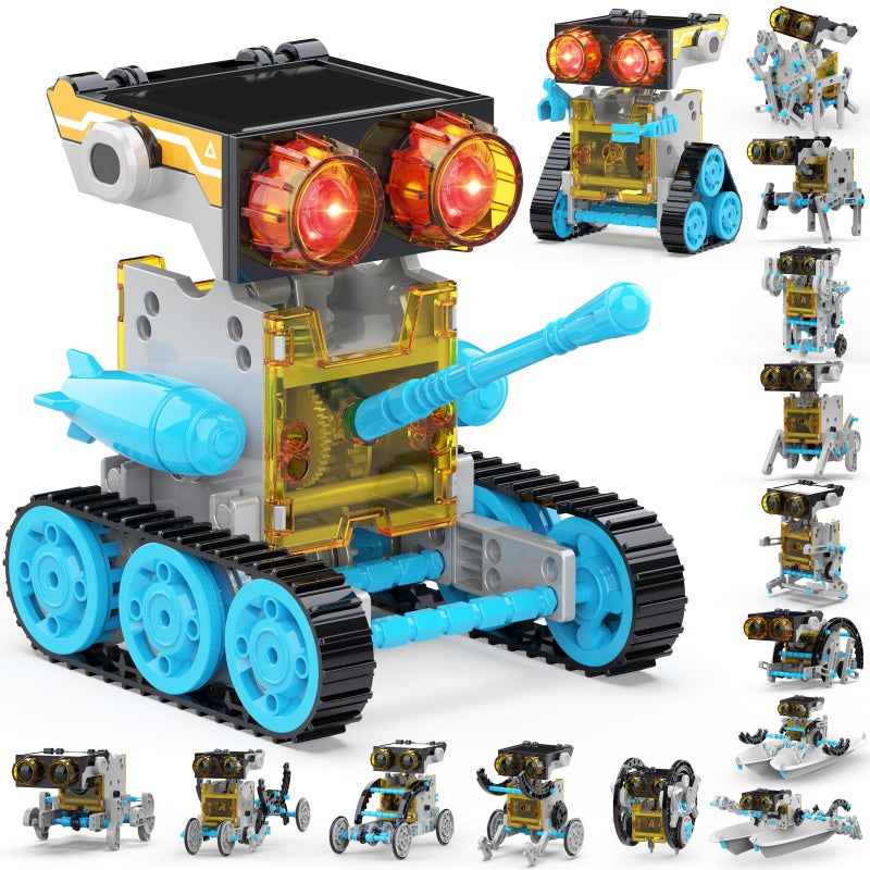 Wesfuner 30in1 Solar Robot Kit  243 Pieces STEM Educational Building Set for Kids Aged 812 Science Experiment Gift for Birthdays Blue - Image 2