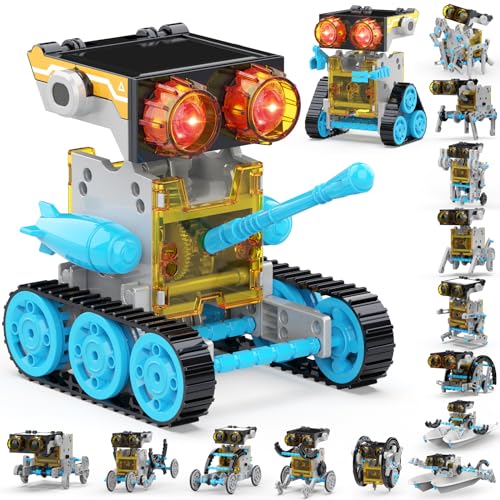 Wesfuner 30in1 Solar Robot Kit  243 Pieces STEM Educational Building Set for Kids Aged 812 Science Experiment Gift for Birthdays Blue - Image 1