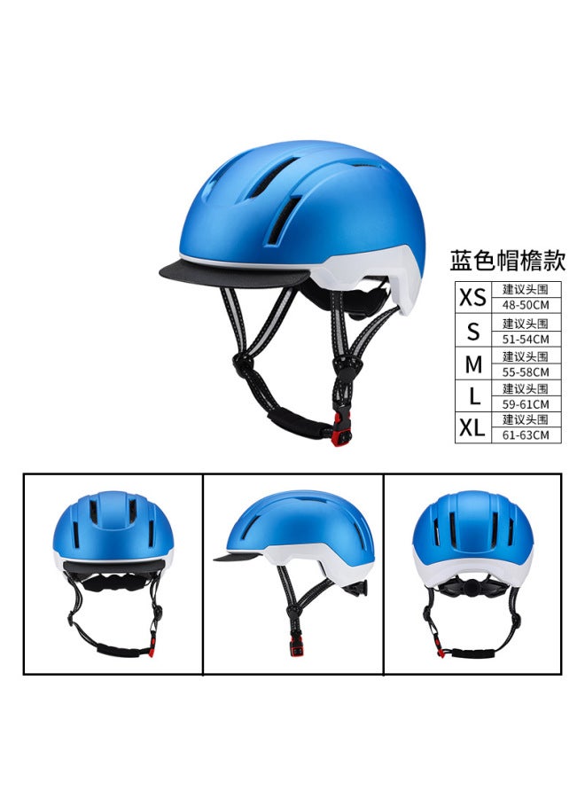 Blue And White with Brim Special Cycling Road Bike Helmet Outdoor Urban Commuter Bike Helmet Sports Leisure Helmet