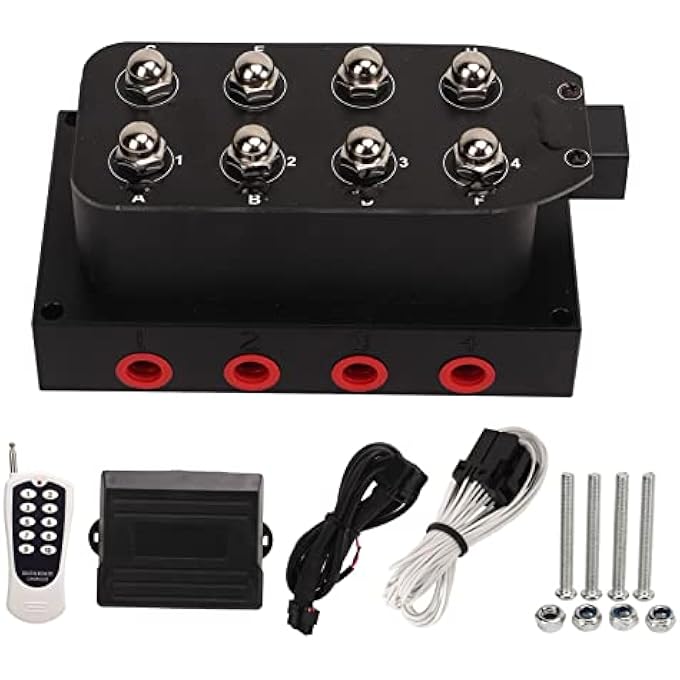 ريحني وحدة تحكم في ركوب الهواء لمشعب صمام التعليق الهوائي متوافقة مع حقيبة مشعب التعليق 8 صمامات 12 فولت للسيارة - Image 1