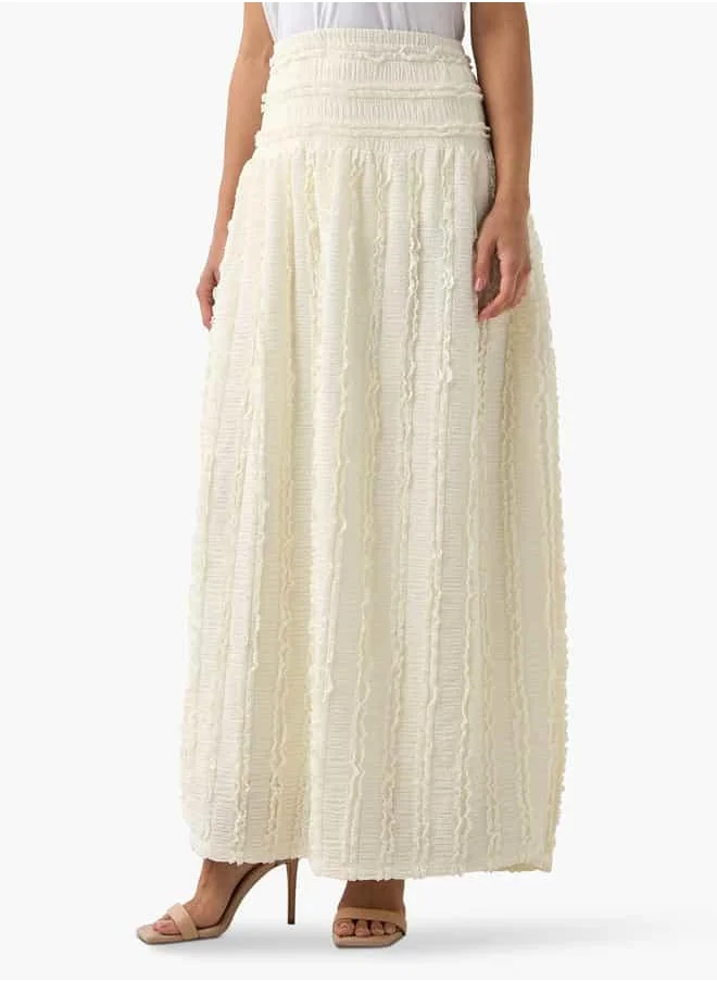 تواكستريمز 2Xtremz Textured Maxi Skirt with Elasticated Waistband